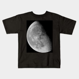 Waning gibbous Moon on black sky Kids T-Shirt